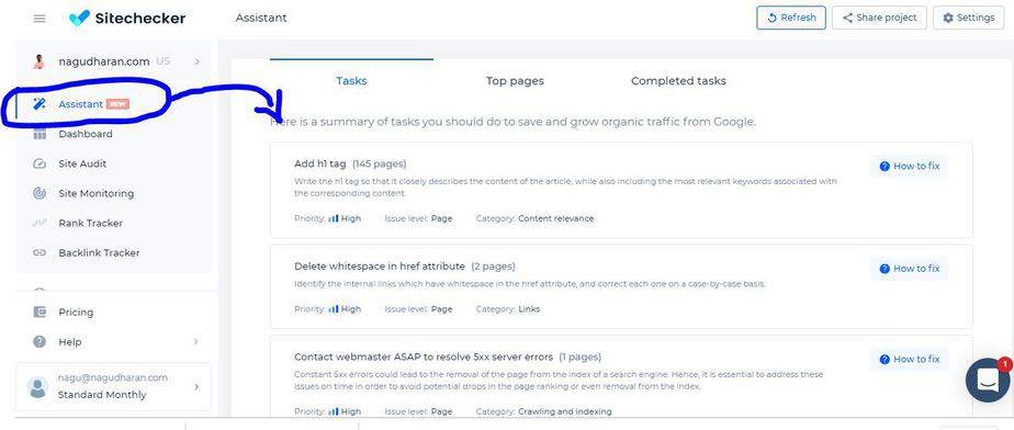 Sitechecker assistant feature Sitechecker assistant feature
